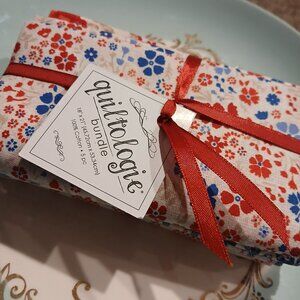 Fabric Fat Quarter Bundle - Red and blue Floral